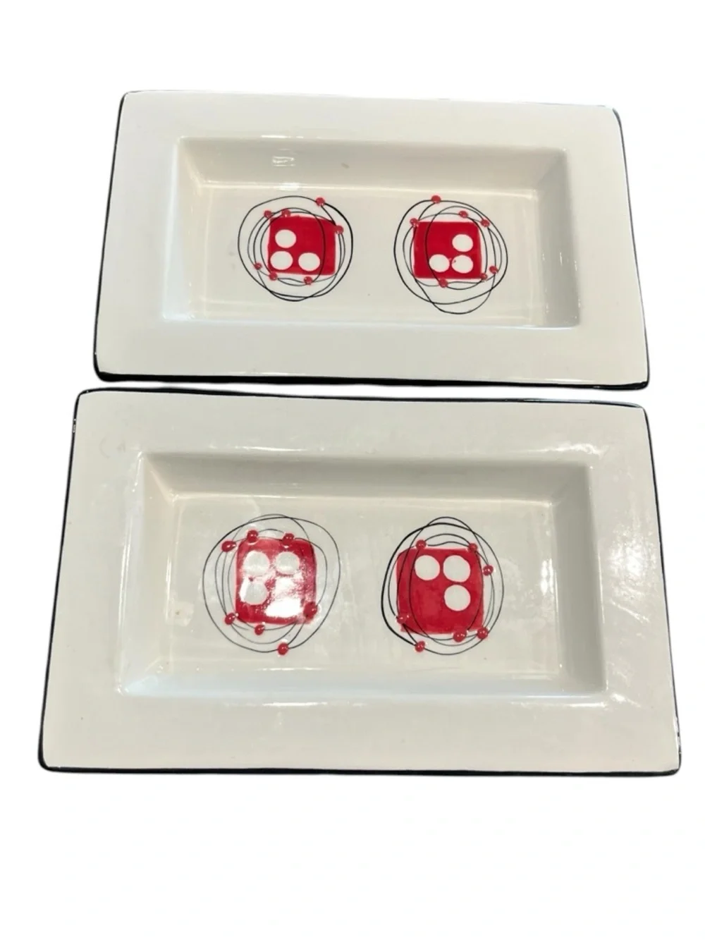 Dansk Orbit Rectangular Relish Or Trinket Trays Set Of Two